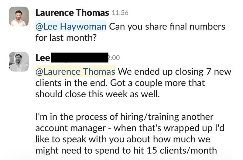 Client result